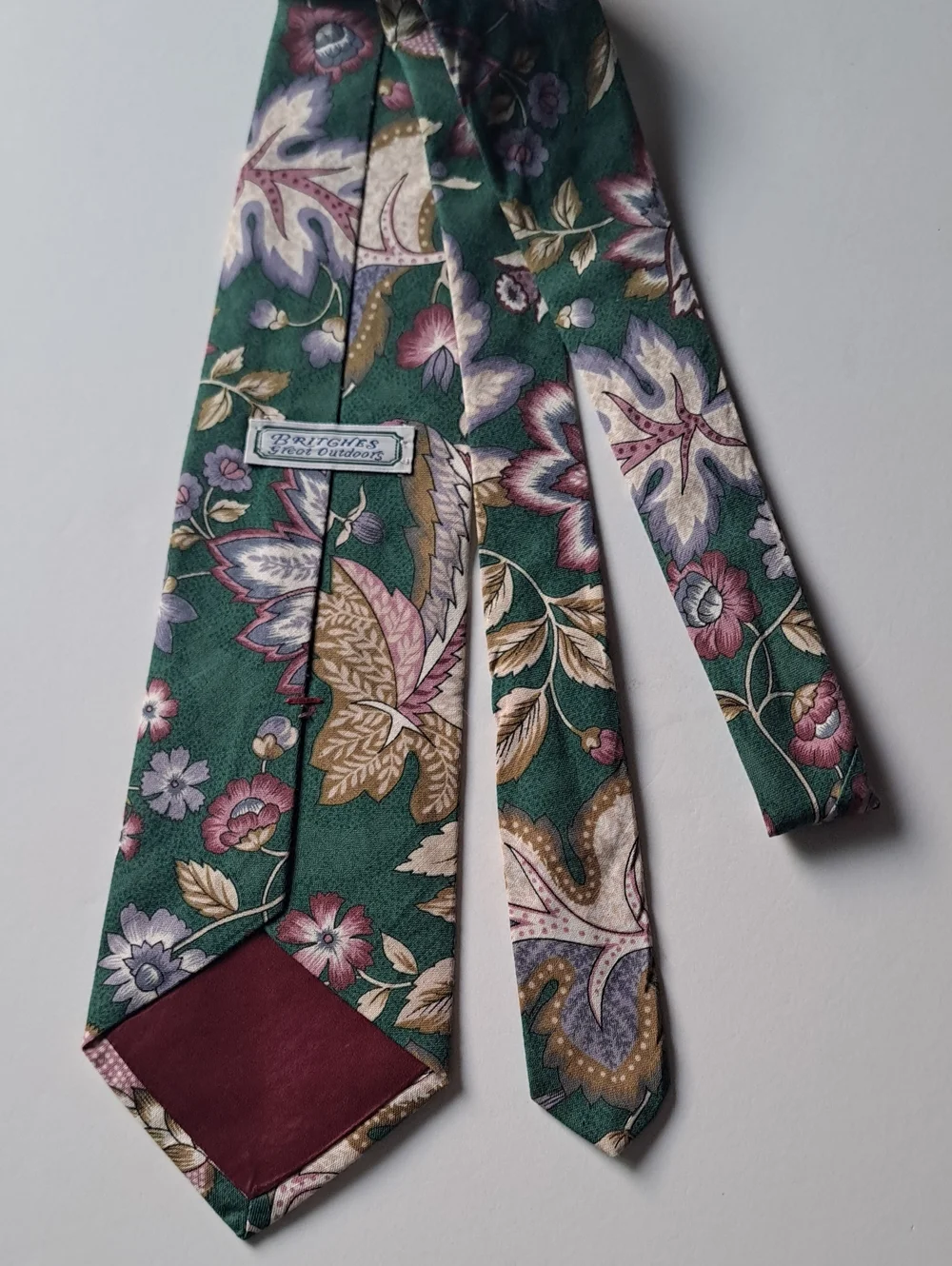 BRITGHES great Outdoors Men's Green Floral Tie - Classic Floral Print